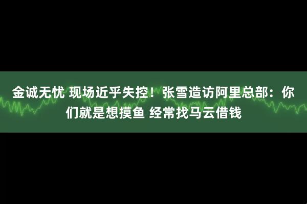 金诚无忧 现场近乎失控！张雪造访阿里总部：你们就是想摸鱼 经常找马云借钱